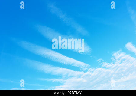 Angel's wing - Blue sky with mystic fancy clouds Stock Photo