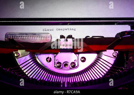 Vintage typewriter with the phrase cloud computing printed on a letter Stock Photo