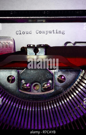 Vintage typewriter with the phrase cloud computing printed on a letter Stock Photo