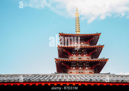 Shitennoji Temple traditional architecture in Osaka, Japan Stock Photo