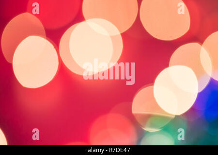 Christmas background in defocused lights. Blurred Holiday Abstract Stock Photo