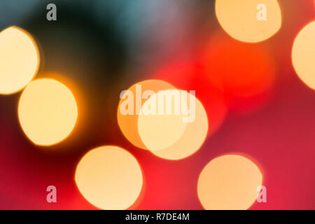 Christmas background in defocused lights. Blurred Holiday Abstract Stock Photo