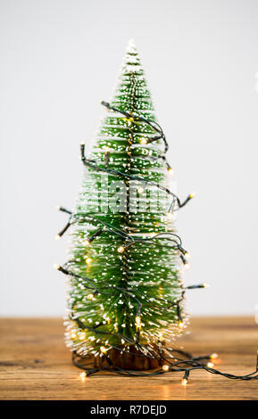 Closeup of Christmas tree with light Stock Photo