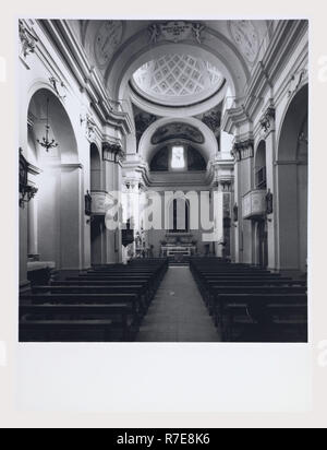 Abruzzo Pescara Torre de' Passeri Cathedral, this is my Italy, the italian country of visual history, Views of the baroque facade and portal and one interior view. Stock Photo