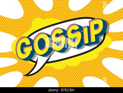 Gossip - Vector illustrated comic book style phrase on abstract background. Stock Vector