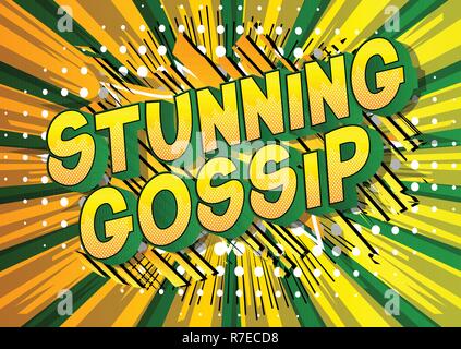 Stunning Gossip - Vector illustrated comic book style phrase on abstract background. Stock Vector