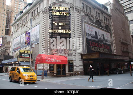 New York, USA. 27th Nov, 2018. The Shubert Theatre on New York Broadway. On Thursday (13 December), a very first Broadway version of the novel 'Who Disturbs the Nightingale' will be premiered here - almost 60 years after the publication of the novel. Credit: Christina Horsten/dpa/Alamy Live News Stock Photo