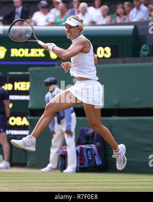 German  player Angelique Kerber in action at Wimbledon,London, Great Britain, United Kingdom. Stock Photo