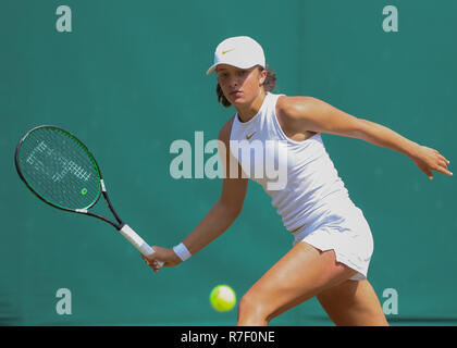 Polish player Iga Swiatek in action at Wimbledon,London, United Kingdom ...