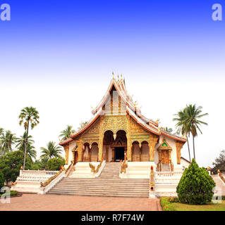 Temple in a traditional laotian style, Royal Palace Museum, Luang Prabang, Laos Stock Photo