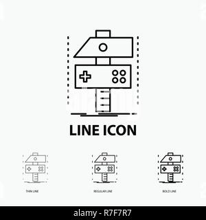 Build, craft, develop, developer, game Icon in Thin, Regular and Bold Line Style. Vector illustration Stock Vector