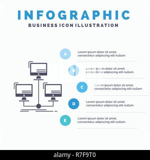 database, distributed, connection, network, computer Infographics Template for Website and Presentation. GLyph Gray icon with Blue infographic style v Stock Vector