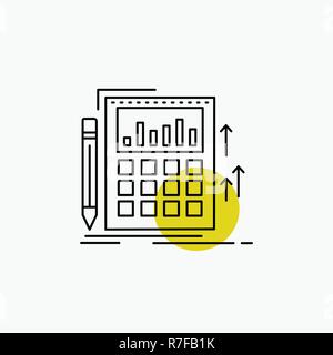 Accounting, audit, banking, calculation, calculator Line Icon Stock Vector