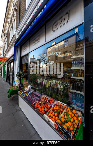 The Garden Basket grocers on Stratford Street, Kensington, London. UK Stock Photo
