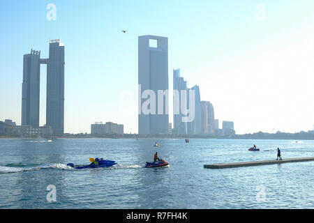 December 7, 2018 - Water Break Abu Dhabi, UAE: Team Dubai after crash is being dragged by rescue bike at Abu Dhabi International Marine Sports Club Gr Stock Photo