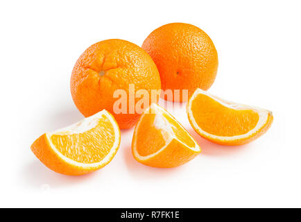 Orange. Ripe fresh oranges isolated on white background Stock Photo