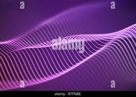 3D Sound waves, visual audio equalizer. Big data abstract visualization. Stock Vector