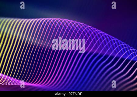 3D Sound waves, visual audio equalizer. Big data abstract visualization. Stock Vector