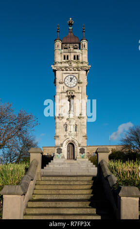Whitehead Clock Tower in Tower Gardens, Bury, Lancashire.