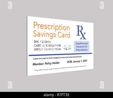 Here is a mock, generic prescription supplemental insurance card. This