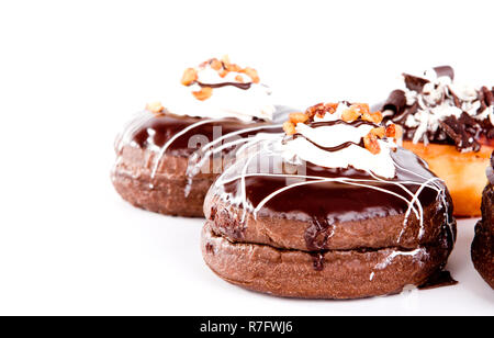 Donut with chocolate and peanut Stock Photo