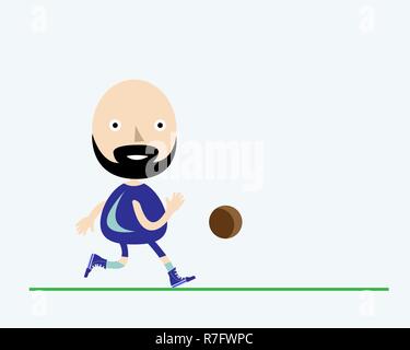 Soccer player. Vector illustration of cartoon style Stock Vector