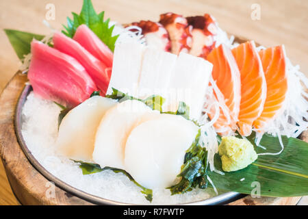 Selective focus point on Raw fresh sashimi - Japanese food style Stock Photo