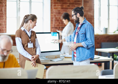 Analysts by computer Stock Photo