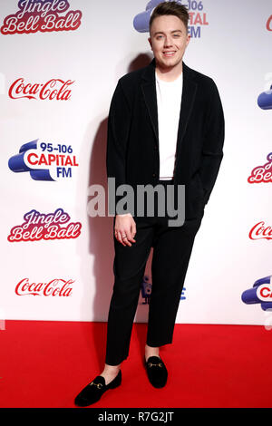 Capital FM Presenter Roman Kemp on the media run during day two of Capital's Jingle Bell Ball with Coca-Cola at London's O2 Arena Stock Photo