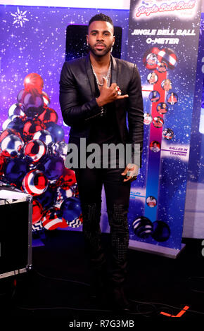 Jason Derulo backstage in the on air studio during day two of Capital's Jingle Bell Ball with Coca-Cola at London's O2 Arena. Stock Photo