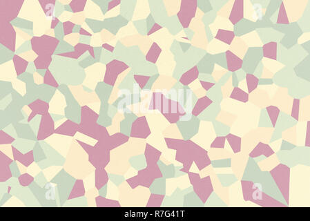Yellow Green mosaic of abstract geometrical shapes with China Rose, Medium Champagne, Sage, Peach-Orange, Dark Sea Green colors, watercolor paper text Stock Photo