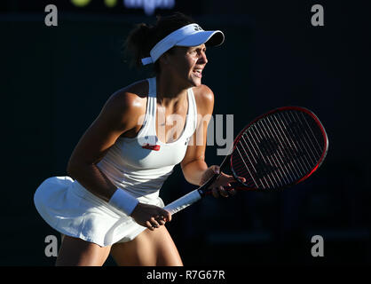 German player Tatjana Maria in action  at Wimbledon, London, Great Britain, United Kingdom. Stock Photo