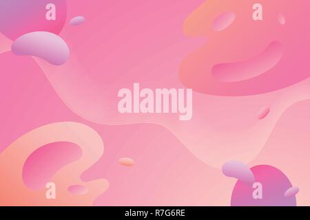 Pastel gradient background Vector illustration in cartoon style Abstract composition with dynamic shapes in warm colours Design template Stock Vector