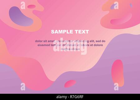 Pastel gradient background Vector illustrationComposition with dynamic shapes, oval elements and sample text in warm gradient colours Design template Stock Vector