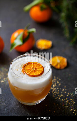 Christmas cocktail of amaretto sour Stock Photo
