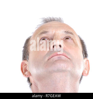 close up.businessman looking at copy space. photo on white background Stock Photo