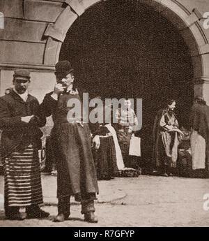 Life for working folk in Victorian days... Mongers at the Great Charlotte Street Fish Market, Liverpool, Merseyside, England Stock Photo