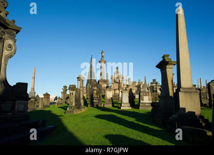 The Glasgow Necropolis , Victorian cemetery in Glasgow, Scotland Stock Photo