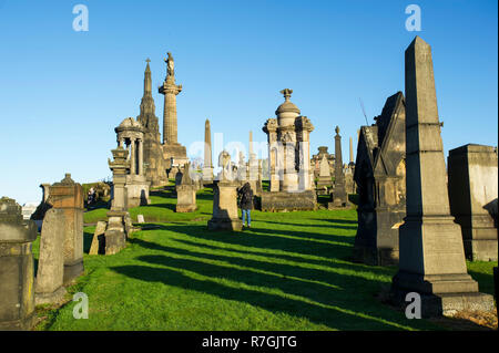 The Glasgow Necropolis , Victorian cemetery in Glasgow, Scotland Stock Photo