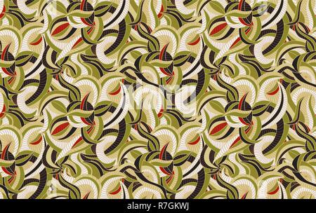 Seamless pattern with fantastic plant curves Stock Vector