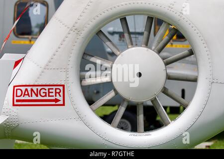 Fenestron tail rotor of a Gazelle helicopter Stock Photo