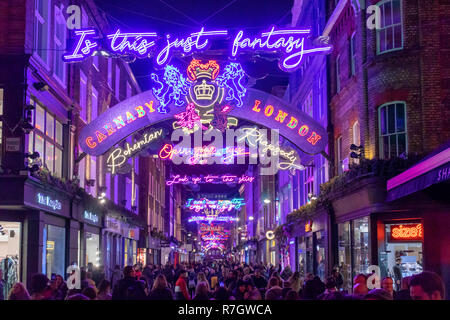 Carnaby Street Christmas lights, Queen - Bohemian Rhapsody theme Stock Photo
