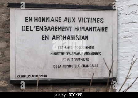 Plaque Inside Sherpur Cantonment, or the British Cemetery, also called the Christian Cemetery, Kabul, Kabul Province, Afghanistan Stock Photo