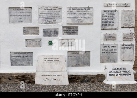 Plaques Inside Sherpur Cantonment, or the British Cemetery, also called the Christian Cemetery, Kabul, Kabul Province, Afghanistan Stock Photo