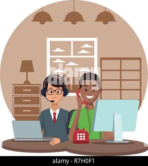 costumer support services Stock Vector