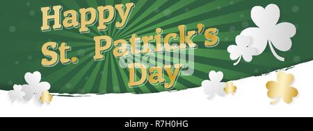 Happy St. Patrick's Day banner or background. Vector illustration. Stock Vector
