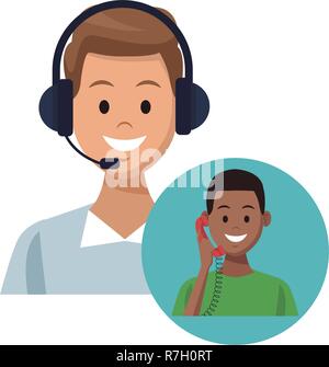 assistance costumer service Stock Vector