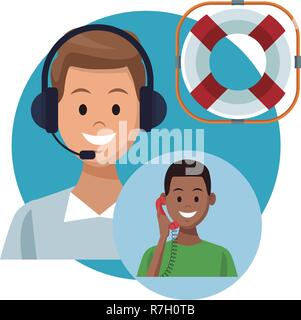assistance costumer service Stock Vector