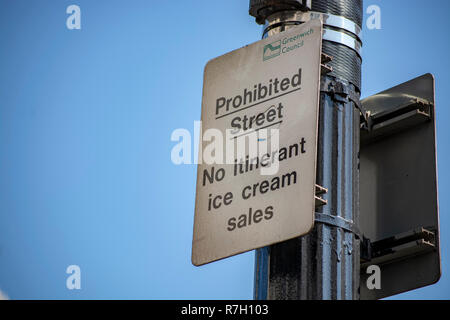 Prohibited Ice Cream Vendor Sign Stock Photo