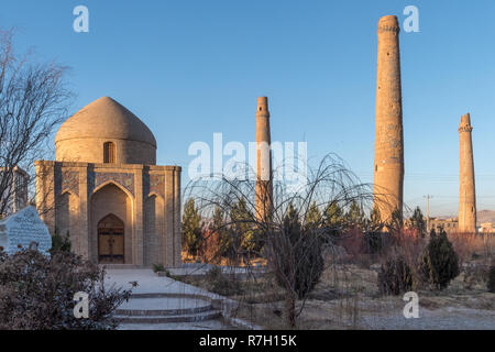 Gawhar Shad Mausoleum, Musalla Complex at Sunset, Herat, Herat Province, Afghanistan Stock Photo